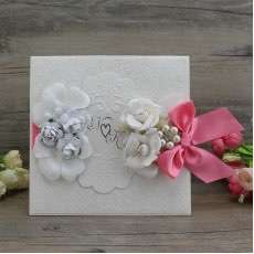 Handmade Embossing Invitation Card Elegant Marriage Invitation Customized 